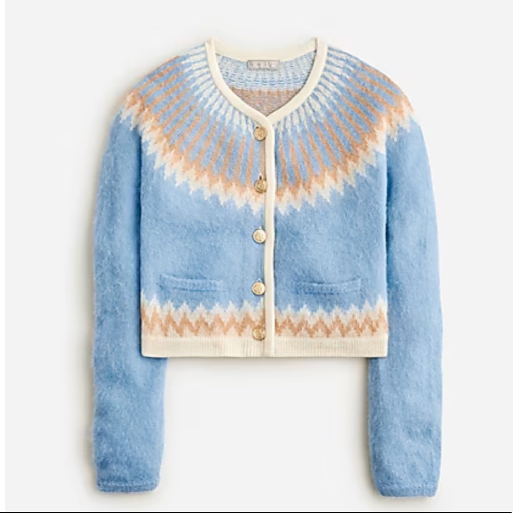 J. Crew Fair Isle Cardigan, size Large